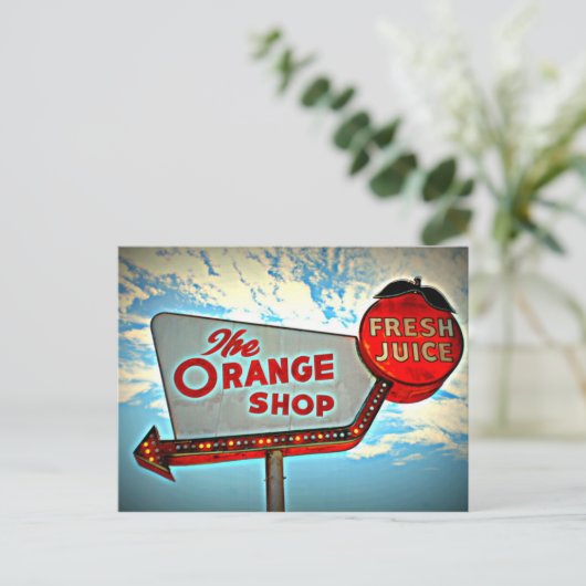 Die Orange Shop Postkarte (Stehend Vorderseite)