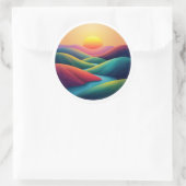 Die Orange Sonne Runder Aufkleber (Tasche)