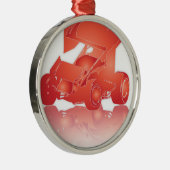 Die orange Winged Reflexion sprinten Auto Silbernes Ornament (Rechts)