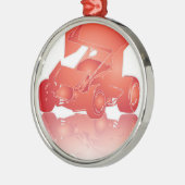 Die orange Winged Reflexion sprinten Auto Silbernes Ornament (Links)