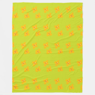 Die orangefarbene Blumen-Decke Fleecedecke