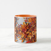 Die orangefarbene Blumen-PD-Zweifarben-Kaffeetasse Tasse (Zentrum)