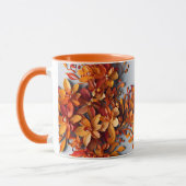 Die orangefarbene Blumen-PD-Zweifarben-Kaffeetasse Tasse (Links)