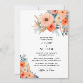 Die Orangefarbene Hochzeit des 70ers 80er der 90er Einladung (Vorderseite)