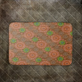 Die Orangen, mit Blumen bestreuten Fäden strukturi Badematte