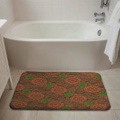 Die Orangen, mit Blumen bestreuten Fäden strukturi Badematte