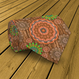 Die Orangen, mit Blumen bestreuten Fäden strukturi Krawatte