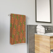 Die Orangen, mit Blumen bestreuten Fäden strukturi Strandtuch