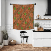 Die Orangen Regenstreufasern texturierten pa Wandteppich