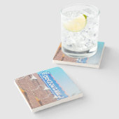 Die Orangenschale, Asheville, die Orangenschale Steinuntersetzer (Seitenansicht)