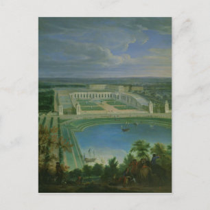 Die Orangerie und das Schloss in Versailles, 1696 Postkarte