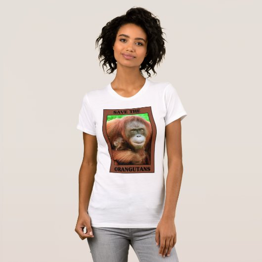 Die Orangutanen gerettet T-Shirt (Vorne ganz)