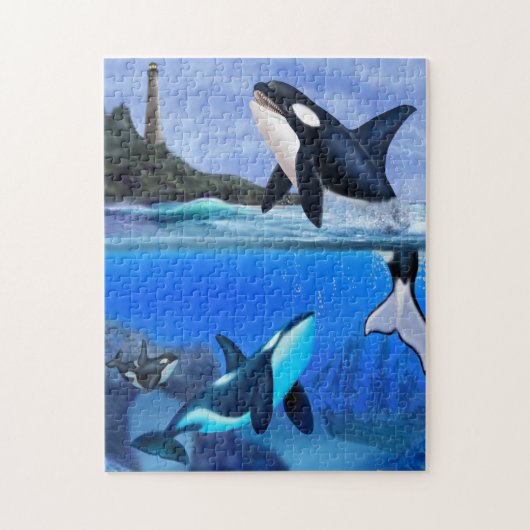 Die Orca-Familie Puzzle (Vertikal)