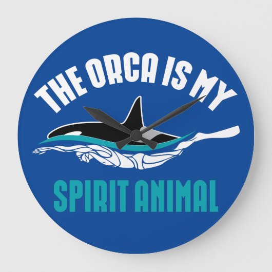 Die Orca ist mein Geistertier  Große Wanduhr (Vorderseite)