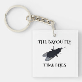 Die Original Bayou Fliege  Die Zeit Fliegt Schlüsselanhänger