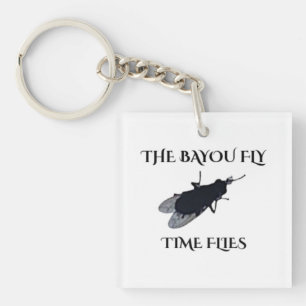 Die Original Bayou Fliege  Die Zeit Fliegt Schlüsselanhänger