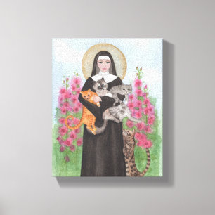 Die Original Crazy Cat Lady St Gertrude Leinwanddruck