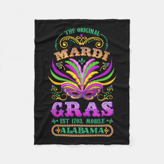 Die Original Mardi Gras Mobile Alabyma 1703 Fleecedecke (Vorderseite)