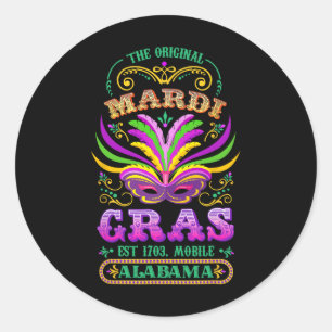 Die Original Mardi Gras Mobile Alabyma 1703 Runder Aufkleber