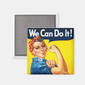 Die originale Rosie The Riveter Magnet (Vorderseite/Rückseite)