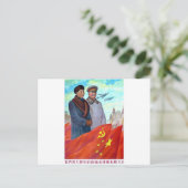 Die Originalpropaganda Mao tse tung und Joseph Sta Postkarte (Stehend Vorderseite)