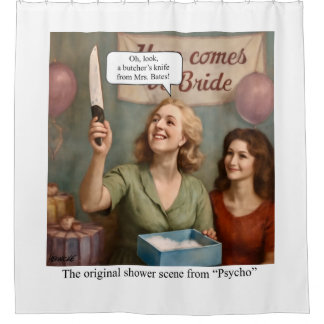 Die originelle Duschszene aus Psycho. Duschvorhang