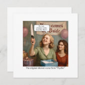 Die originelle Duschszene aus Psycho. Einladung (Vorne/Hinten)