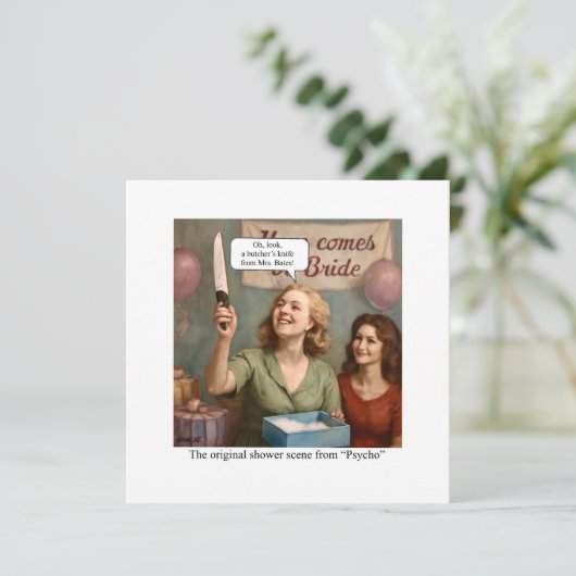 Die originelle Duschszene aus Psycho. Einladung (Stehend Vorderseite)