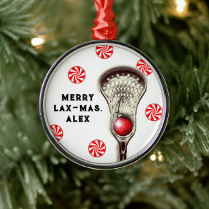 Die originelle Merry Lax-mas Lacrosse Ornament Aus Metall