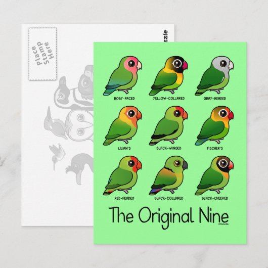 Die originelle Neun Postkarte (Vorne/Hinten)