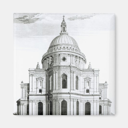 Die Ost-Aussicht auf die St. Paul's Cathedral Magnet (Vorne)
