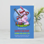 Die Ostereierjagd ist auf dem sonnigen Jäger Einladung (Stehend Vorderseite)