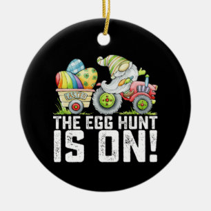 Die Ostereiersuche ist auf Gnom lustig Ostern Keramik Ornament