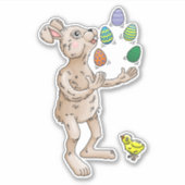 Die Ostersonnenjongliere mit den Ostereiern Aufkleber (Vorderseite)