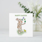 Die Ostersonnenjongliere mit den Ostereiern Einladung (Stehend Vorderseite)