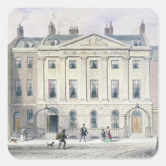 Die Ostfront der Skinners' Hall, 1851 Quadratischer Aufkleber (Vorderseite)