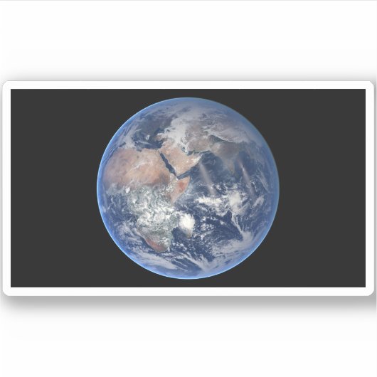 Die östliche Hemisphäre auf der Erde. Aufkleber (Vorderseite)