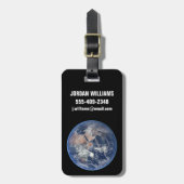 Die östliche Hemisphäre auf der Erde. Gepäckanhänger (Vorderseite vertikal)