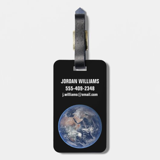 Die östliche Hemisphäre auf der Erde. Gepäckanhänger (Rückseite vertikal)