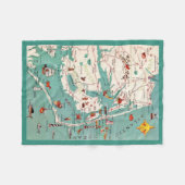 Die Outer Banks Karte Fleecedecke (Vorderseite (Horizontal))