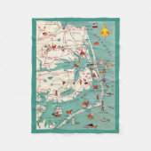Die Outer Banks Karte Fleecedecke (Vorderseite)