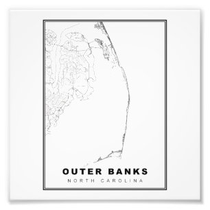 Die Outer Banks Karte Fotodruck