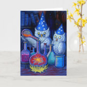 Die Owl Chemists Karte (Gelbe Blume)