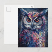 Die Owl Wasserfarbe Farbe Spritzer Postkarte (Vorne/Hinten)