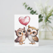 Die Owls mit einem Herzballon Postkarte (Stehend Vorderseite)