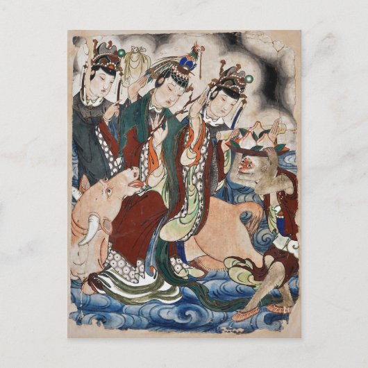 Die Oxfigur der chinesischen Zodiakwand Postkarte (Vorderseite)