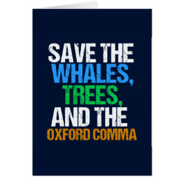 Die Oxford Comma Funny Grammar Card gerettet