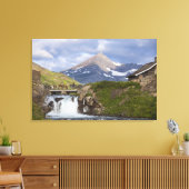 Die Packer führen die Pferde über die Brücke Leinwanddruck (Insitu (Wohnzimmer))