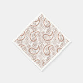 Die Paisleymuster in den Farben Monochrom und Beig Serviette (Ecke)