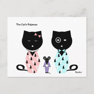Die Pajamas-Postkarte der Katze Postkarte